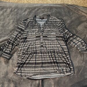 Cocomo Black and White Zigzag Blouse